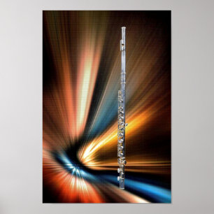 10x14 Flute Poster oder Bild für Musiker