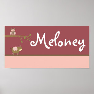 10x20 Kinderzimmer Art Name Print Abby's Farm Pink Poster