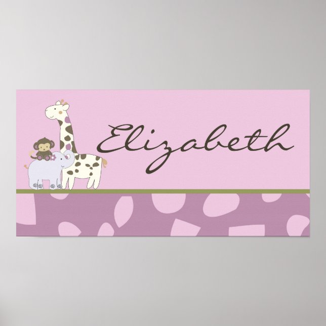 10x20 Kinderzimmer Art Name Print Jacana Girl Jung Poster (Vorne)