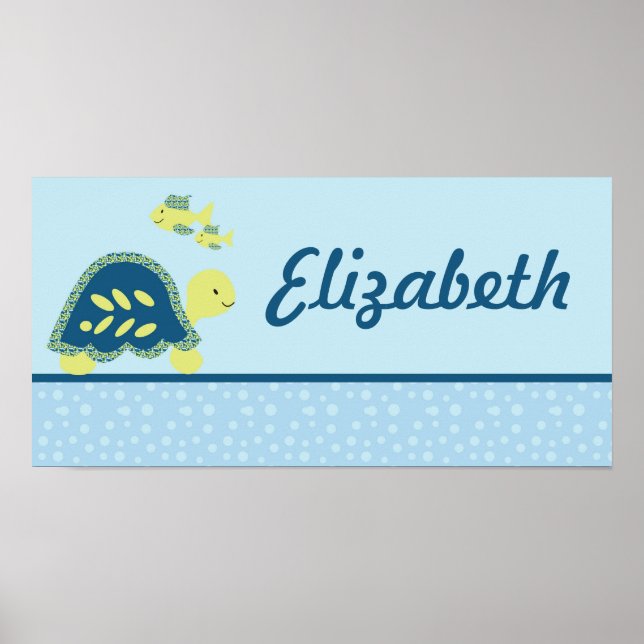 10x20 Kinderzimmer Art Name Print Turtle Reef Ocea Poster (Vorne)