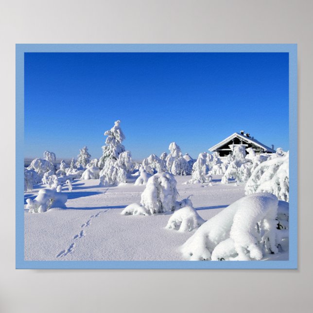 10x8 Hütte Mauer Art Poster (Vorne)