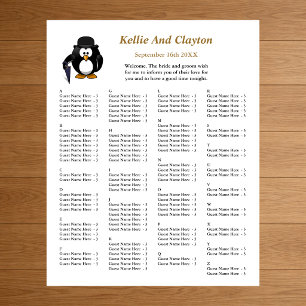110 Funny Pinguin Greeter Wedding Seating Chart Poster