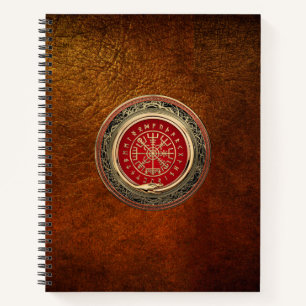 [110] Vegvisir - Viking Gold Magic Runic Compass Notizbuch