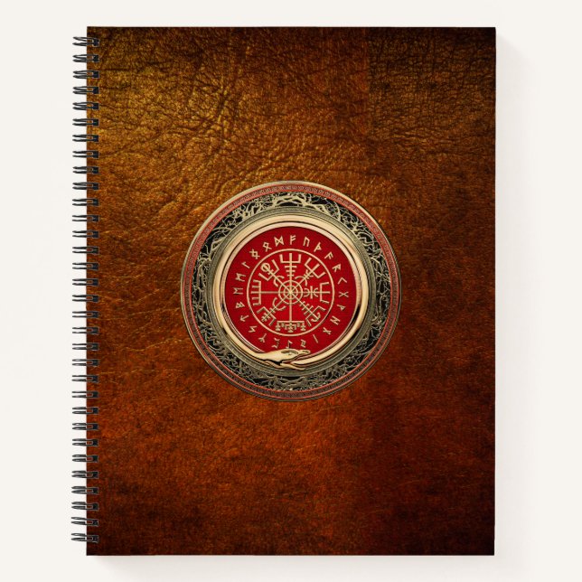 [110] Vegvisir - Viking Gold Magic Runic Compass Notizbuch (Vorderseite)