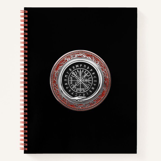 [110] Vegvisir - Viking Silver Magic Runic Compass Notizbuch (Vorderseite)