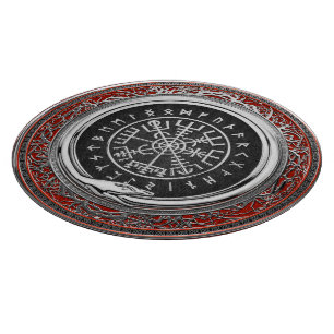 [110] Vegvisir - Viking Silver Magic Runic Compass Schneidebrett