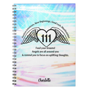 111 Angel Number Dankbarkeit Monogramm Journal Notizblock