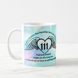 111 Angel Numbers Blue Pastel Sky Affirmation Name Kaffeetasse
