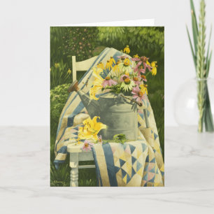 1138 Wasserkocher auf Quilt Birthday Card Karte