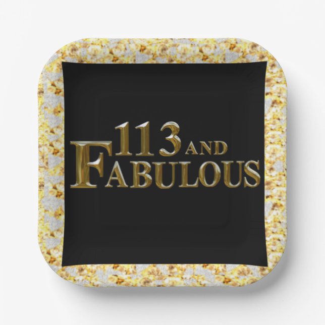 113. Geburtstag  Pappteller (Vorderseite)