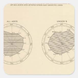113 Todesfälle bis zum Monat 1900 Quadratischer Aufkleber