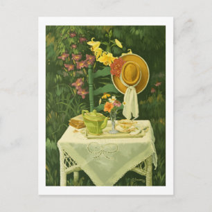 1144 Tea Time in Garden Postkarte