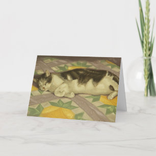 1149 Katze auf Quilt-Geburtstagskarte Karte