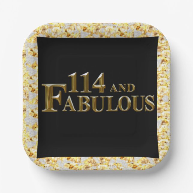 114. Geburtstag  Pappteller (Vorderseite)