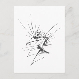 114 Schwarz-Weiß-Abstrakt-Tribal-Tattoo-Kunst Postkarte