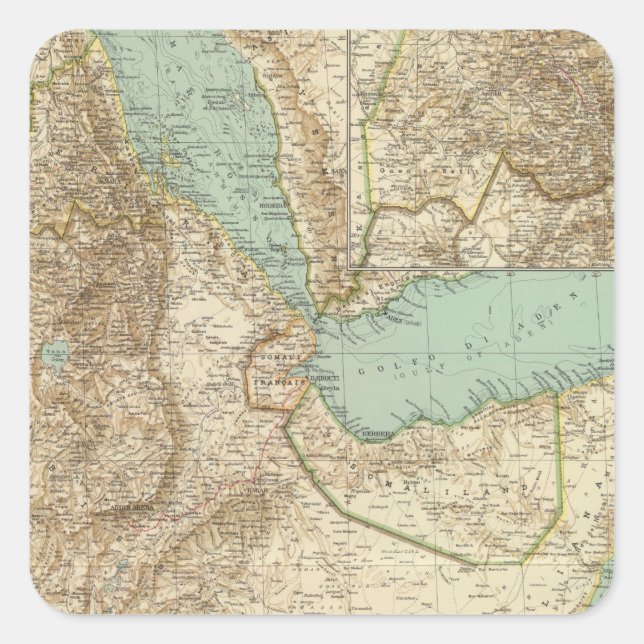 11617 Eritrea, Äthiopien, Somalia Quadratischer Aufkleber (Vorderseite)