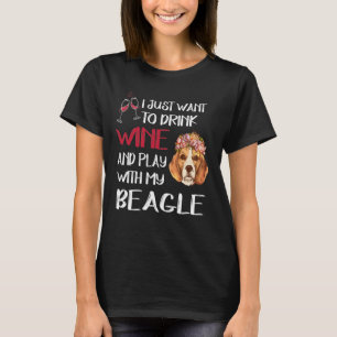 116 Wein trinken und mit meinem Beagle spielen T-Shirt