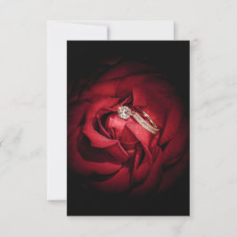 1178-Rote Rose mit Hochzeitsrennen Einladung