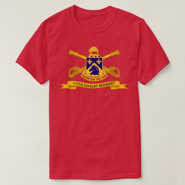 117. Cavalry Regiment w Br Ribbon T-Shirt (Design vorne)