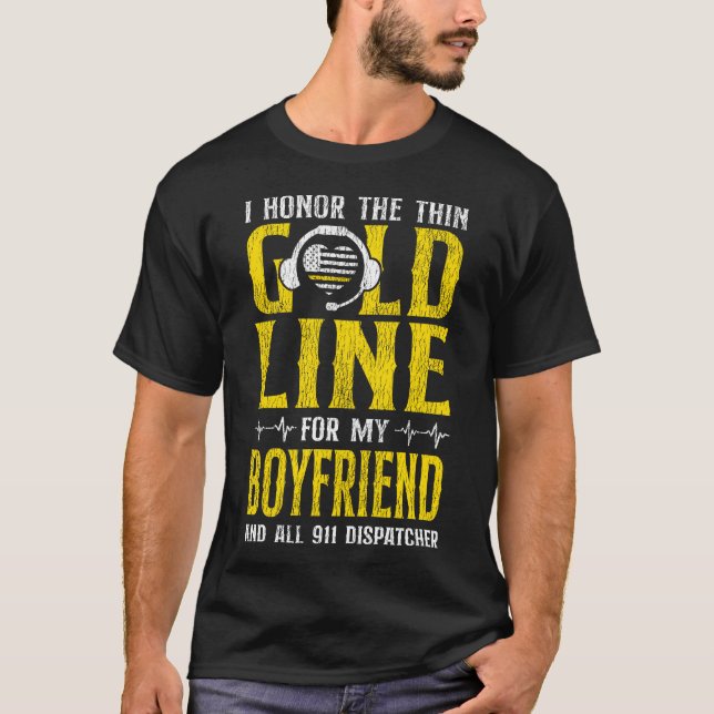 1183 Dispatcher Thin Gold Linie I Ehre der Dünne T-Shirt (Vorderseite)