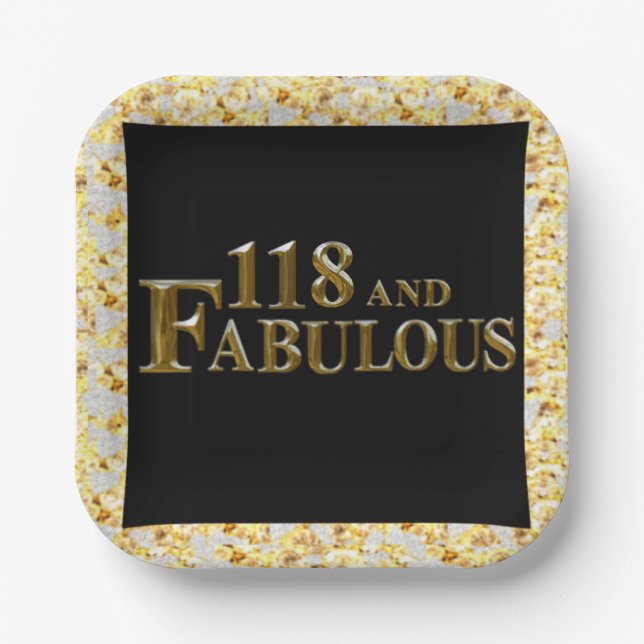 118 Geburtstag Pappteller (Vorderseite)