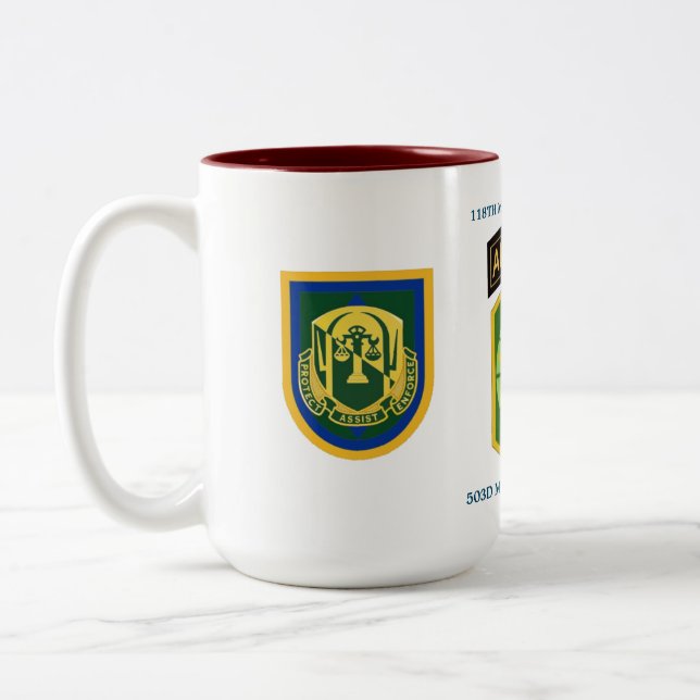 118TH MILITÄRpolizei-FIRMENTasse Zweifarbige Tasse (Links)