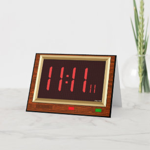 11:11 Clock (Red) Greeting Card Karte