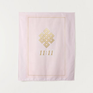 11:11 Ewiger Knoten Rosa Wandteppich