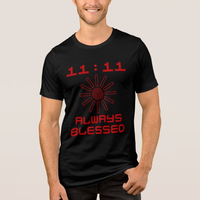 11:11 Immer gesegnet Tri-Blend Shirt (Vorderseite)