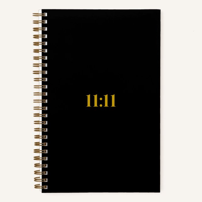 11:11 Manifestationsblatt | Schwarz & Gold Dankbar Notizbuch (Vorderseite)