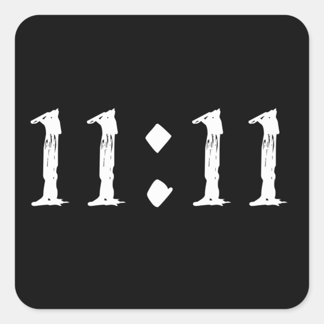 11:11 QUADRATISCHER AUFKLEBER (Vorderseite)
