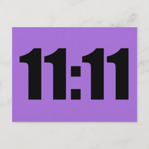 11:11 Uhr Lucky Time Digital Clock Lila Postkarte