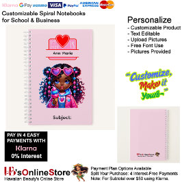 11 African American Girl Writing Supplies Students Notizbuch