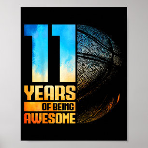 11 Alter 11. Basketballspieler Jahre Basketball Hu Poster