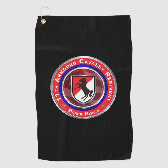 11. Armored Cavalry Regiment "Black Horse" Golfhandtuch (Vorderseite)