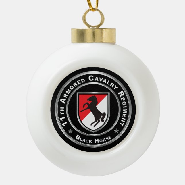 11. Armored Cavalry Regiment Keramik Kugel-Ornament (Vorderseite)