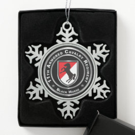 11. Armored Cavalry Regiment Schneeflocken Zinn-Ornament