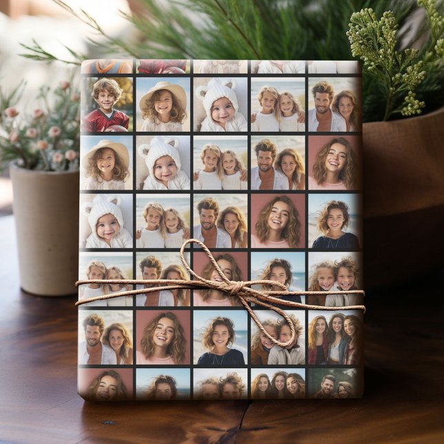 11 Bild-Collage Muster - Benutzerdefiniertes Gitte Geschenkpapier (Custom Photo Wrapping Paper)