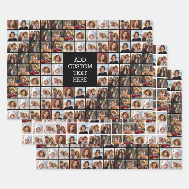 11 Bild-Collage-Muster - Benutzerdefiniertes Monog Geschenkpapier Set (Set)