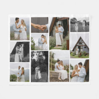 11 Custom Unique Foto Collage Minimalistisch Fleecedecke