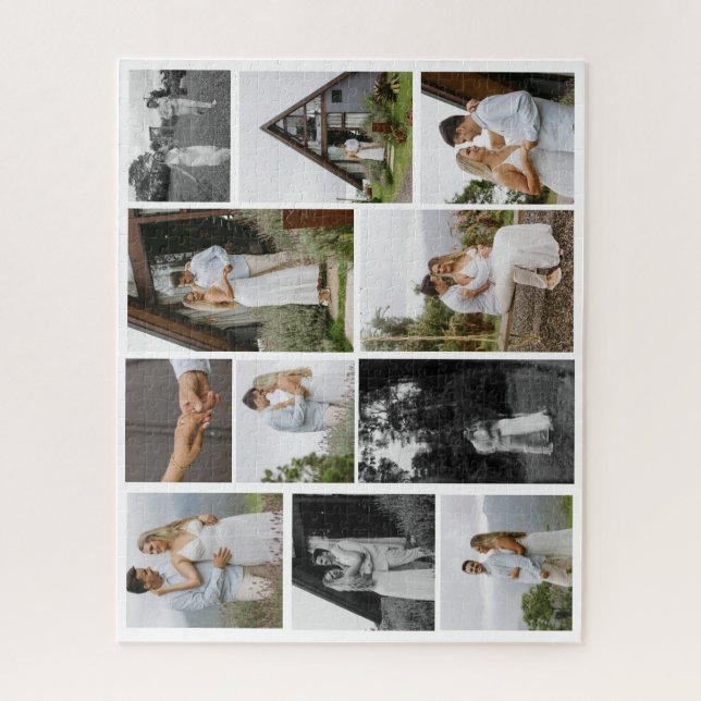11 Custom Unique Foto Collage Minimalistisch Puzzle (Vertikal)
