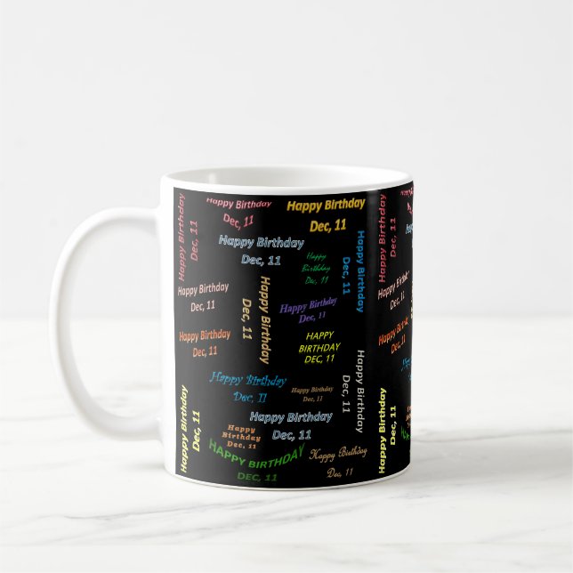 11. Dezember Geburtstags-Tasse Kaffeetasse (Links)