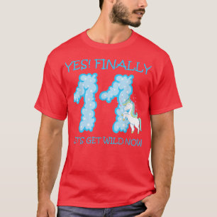 11. Elf Geburtstagsparty Cake Unicorn Ballons He T-Shirt
