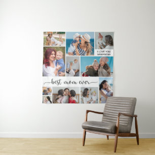 11 Foto-Collage Beste Mutter Aller Zeiten Wandteppich