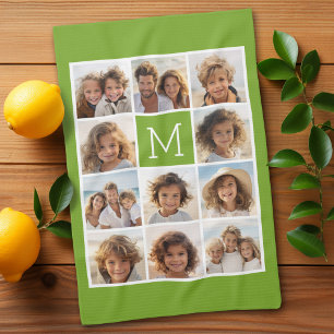 11 Foto-Collage - Minimales Raster mit Text Geschirrtuch