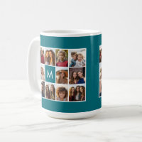 11 Foto-Gitter-Collage mit Monogramm