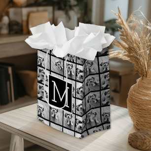 11 Foto Instagram Collage Custom Black Monogram Kleine Geschenktüte