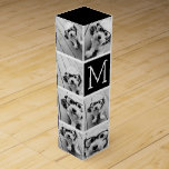 11 Foto Instagram Collage Custom Black Monogram Weinbox<br><div class="desc">Schwarz und Weiß - Verwenden Sie bis zu 11 quadratische Fotos,  um ein einzigartiges und persönliches Geschenk zu kreieren. Oder man behalte den Hipster Welpe und macht einen trendigen Sake. Wenn Sie die Bilder anpassen müssen,  klicken Sie auf das Werkzeug anpassen,  um Änderungen vorzunehmen.</div>