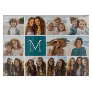 11-Foto-Raster-Collage mit Monogramm Schneidebrett