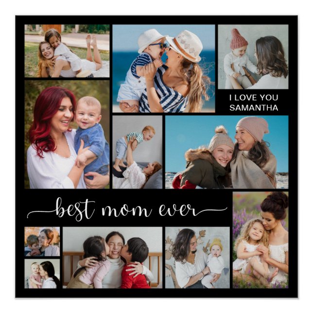 11 FotoCollage Beste Mama je glänzend Poster (Vorderseite)